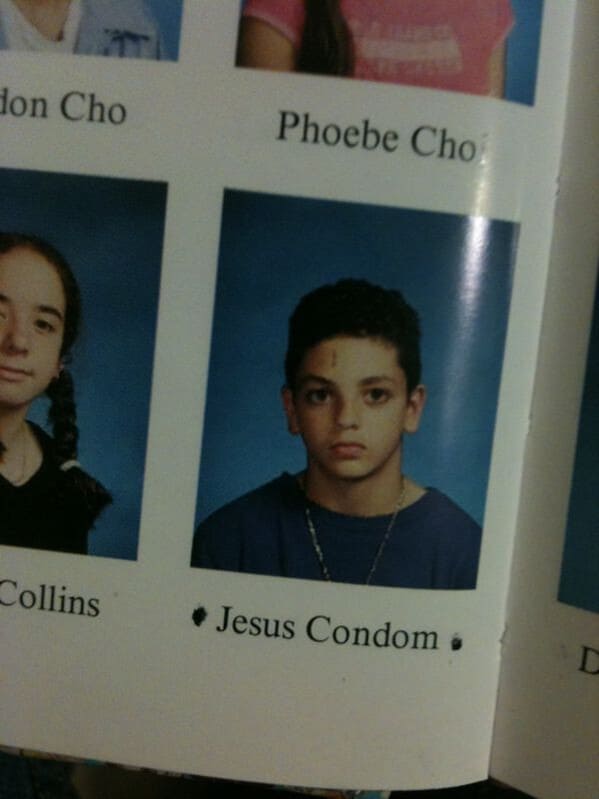 well that sucks kid named jesus condom