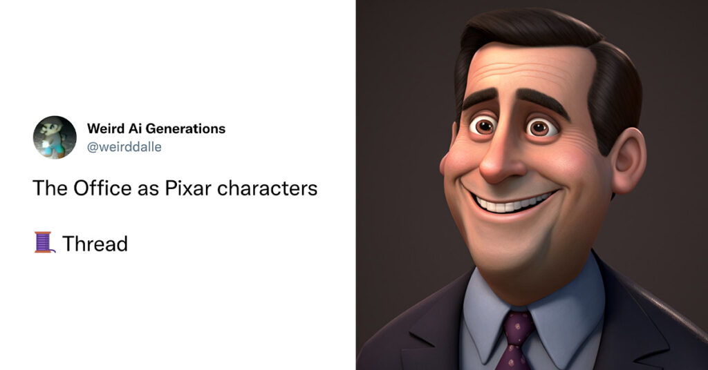 AI Art Brings The Office Characters To Life As Pixar Characters (17 Pics)