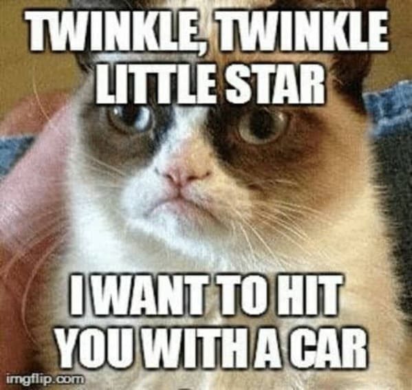 angry memes - grumpy cat twinkle twinkle little star
