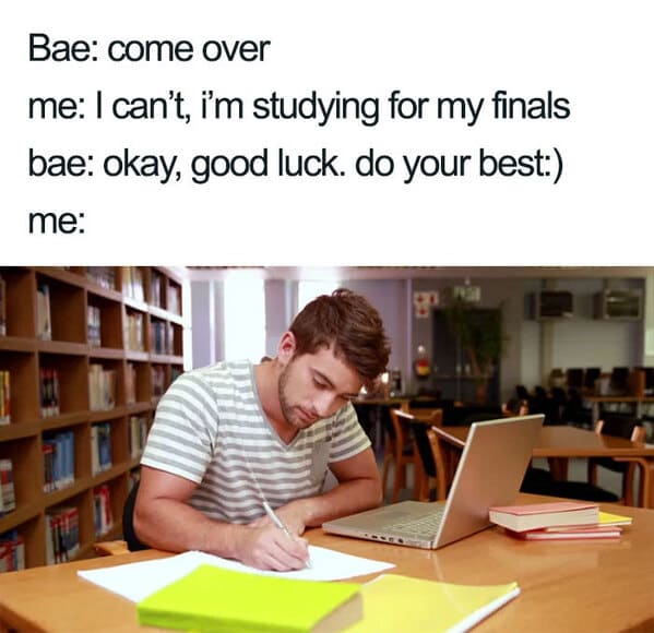 anti meme - studying for finals