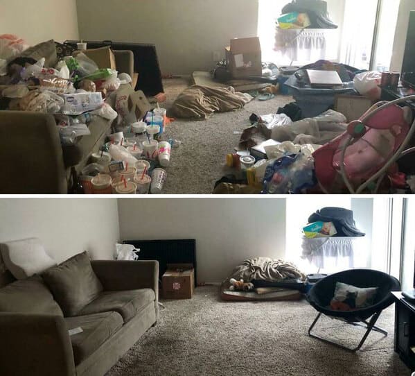 dirty room before and after