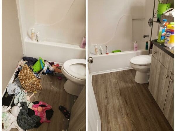 clean house before and after