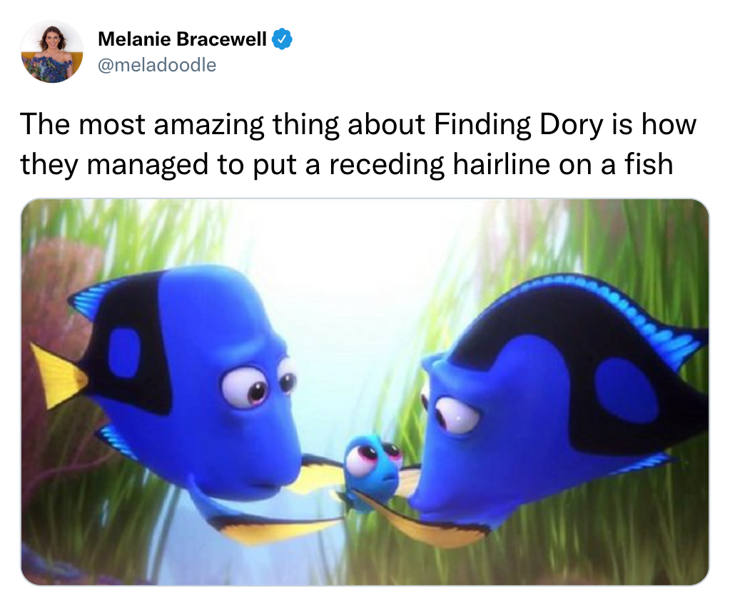 finding dory receding harline meme