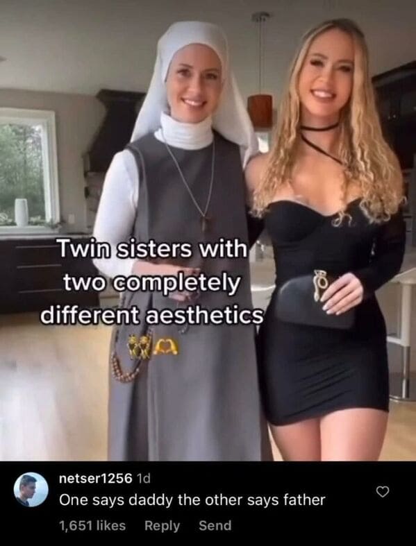 awkward memes - nun and sister