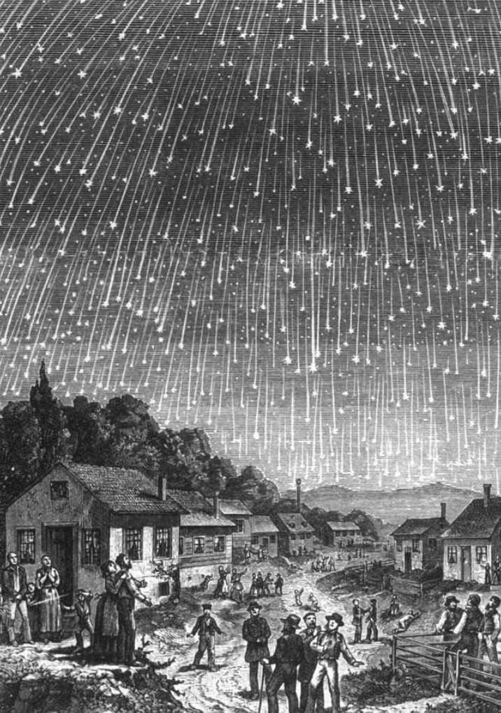 interesting posts - massive meteor shower woodcut art