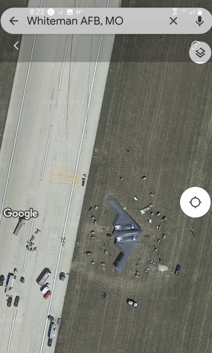interesting posts - B-2 bomber crash on google maps 