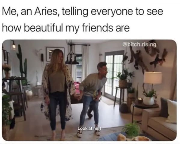 aries season memes - me an aries telling everyone to see how beautiful my friends are