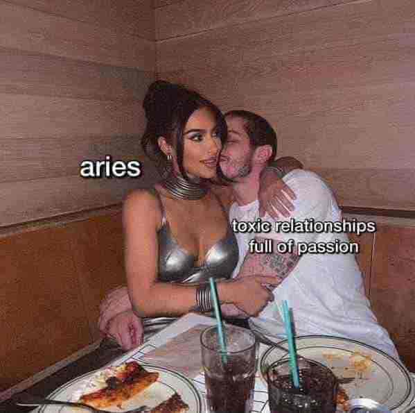 Aries season memes - Kim Kardashian Pete Davidson toxic relationship