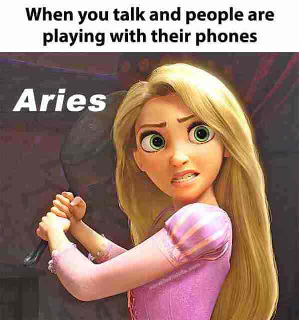 aries season memes - when you talk and people are playing with their phones - elsa meme