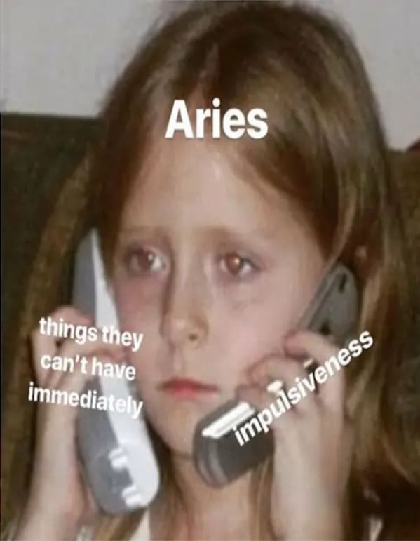 aries season memes - aries things they can't have immediately impulsiveness