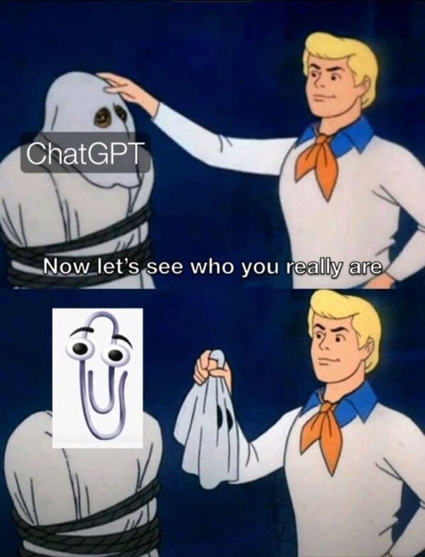 chatGPT meme - unmasking scooby doo