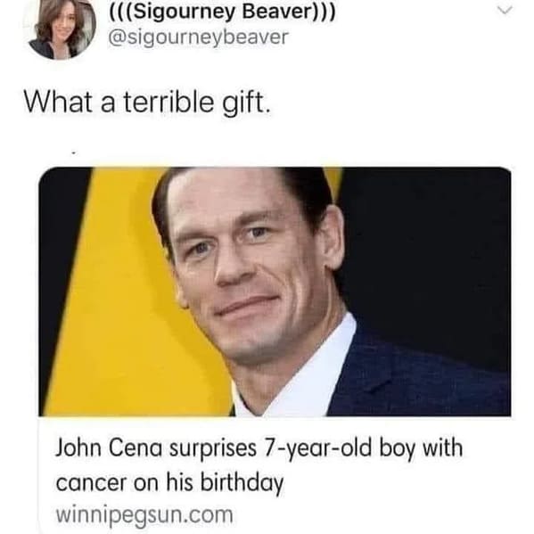 dark meme - john cena gives kid cancer