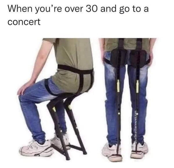 funny adulting memes - standing at concerts