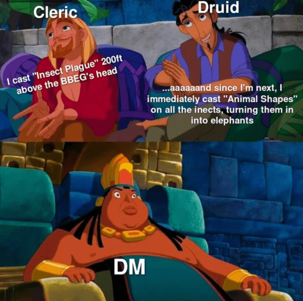 funny dnd meme - cleric and druid meme