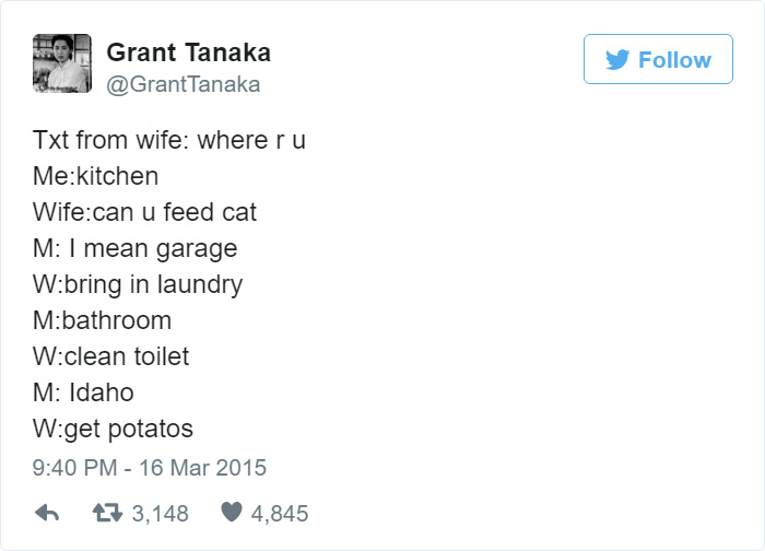 funny husband tweet - taking out garbage