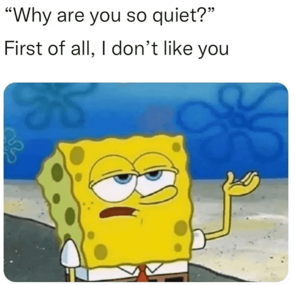 funny introvert memes - why are you so quiet