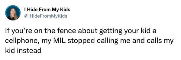 best parenting tweets march 2023 - mil calling kids cell phone