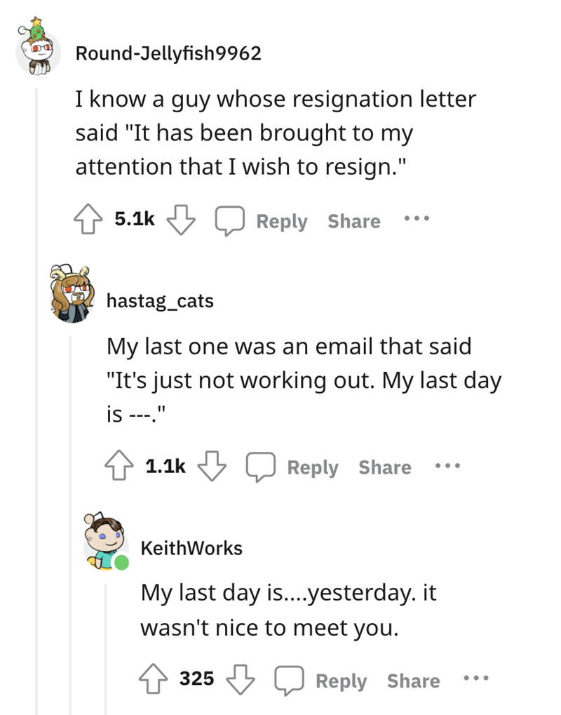 funny resignation letter 