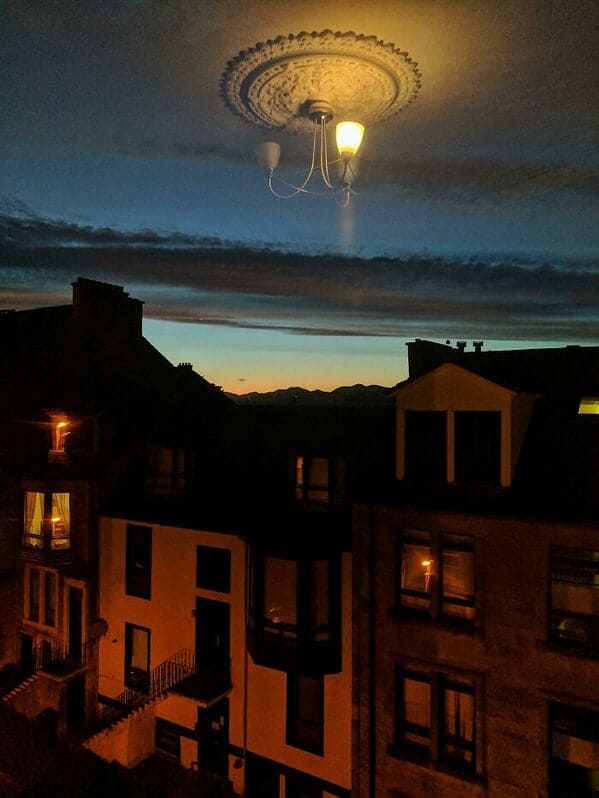glitch in the matrix images - Caught The Reflection Of The Light In The Window, Looks Like It's Floating In The Sky