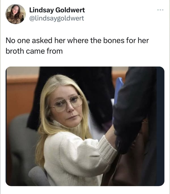 funny tweets women this week - paltrow bone broth
