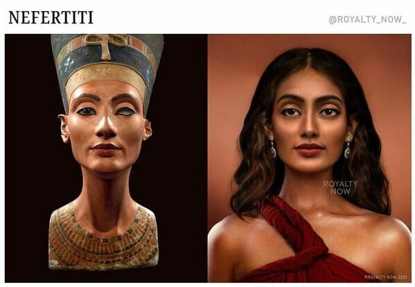 historical figures modern portraits - royalty now - nefertiti