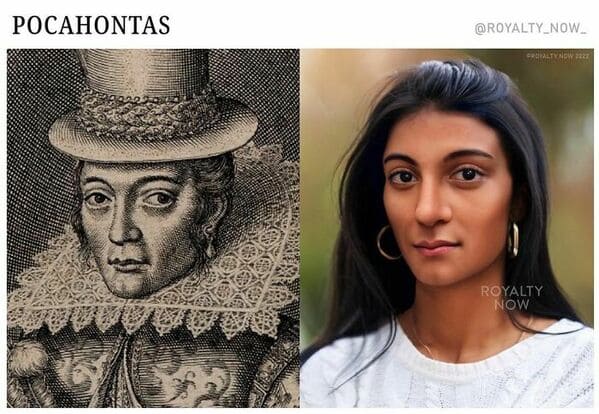 historical figures modern portraits - royalty now - Pocahontas