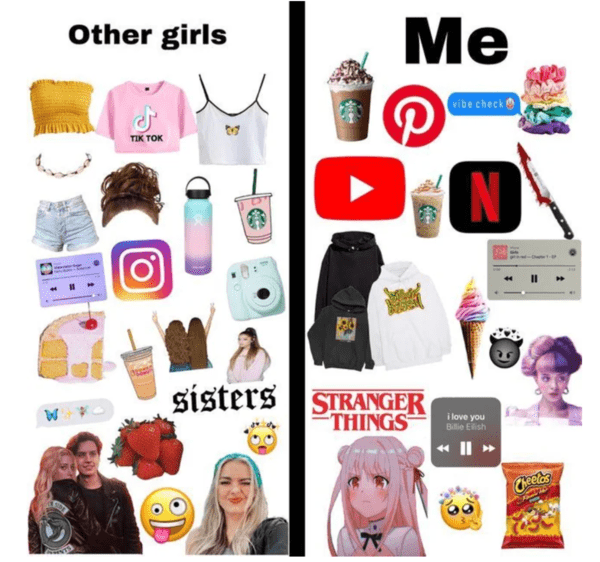 I'm not like the other girls meme - quirky girl