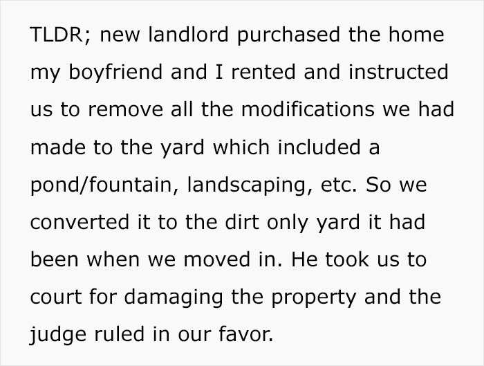 landlord tenant malicious compliance - TLDR
