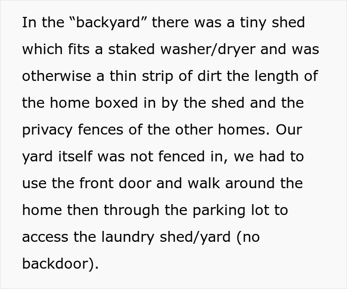 landlord tenant malicious compliance - In the backyard there was a tiny shed