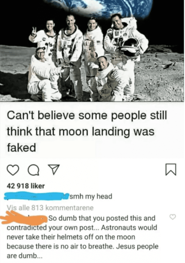 missed the joke meme - moon landing joke
