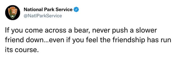 national park service twitter come across a bear