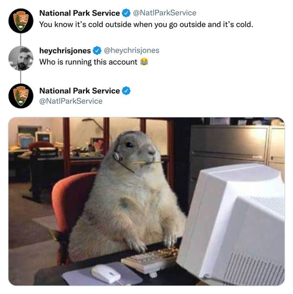 national park service twitter cold outside