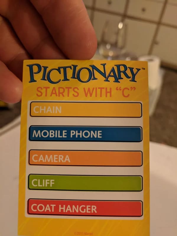 not my job - pictionary card fail