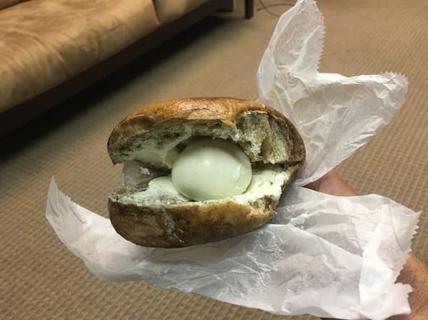 not my job - egg and cheese bagel fail