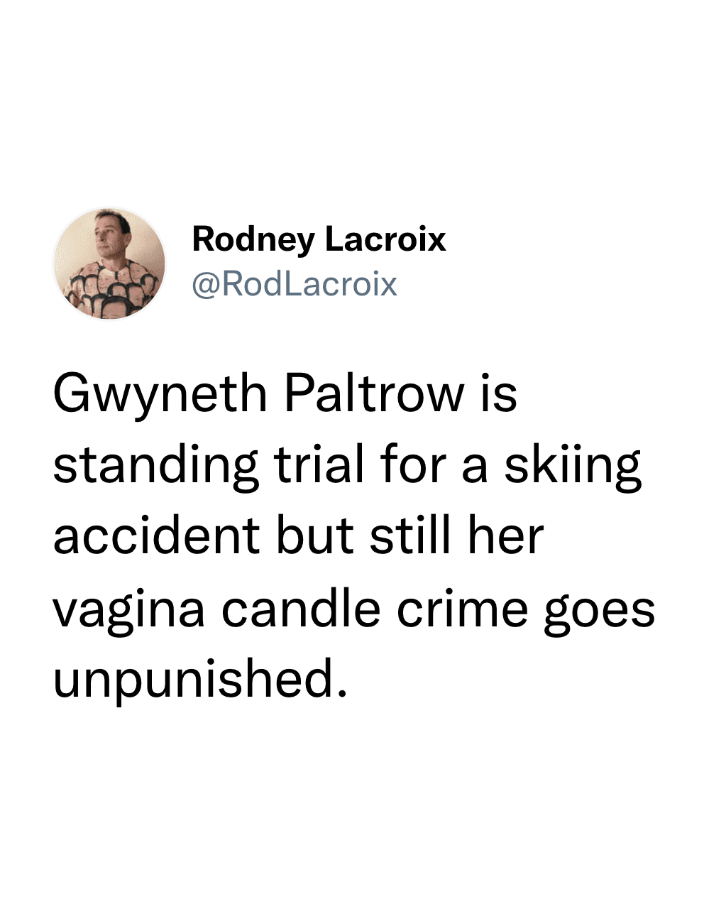 Gwyneth Paltrow ski trial meme - vagina candle