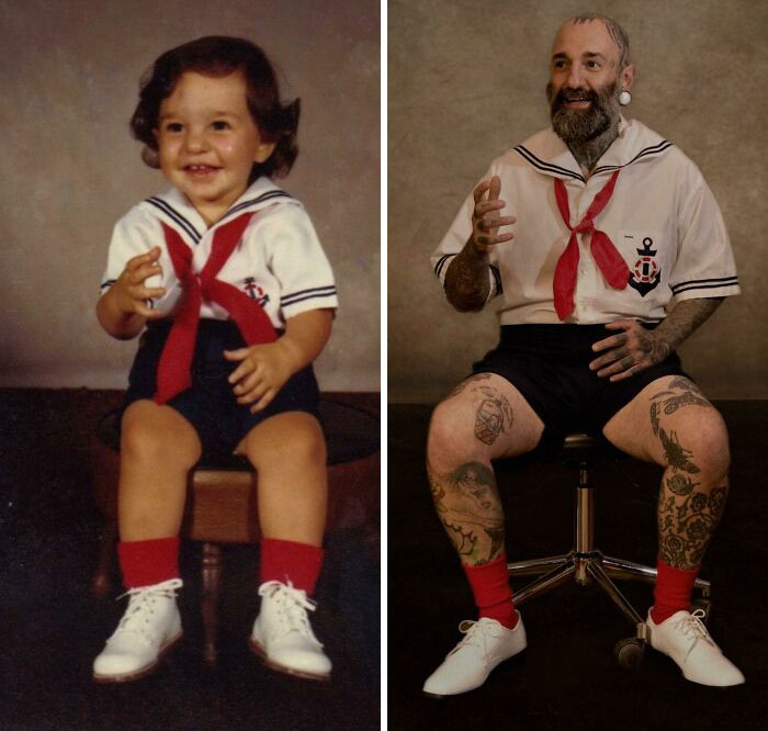 wholesome parent - recreating baby pic
