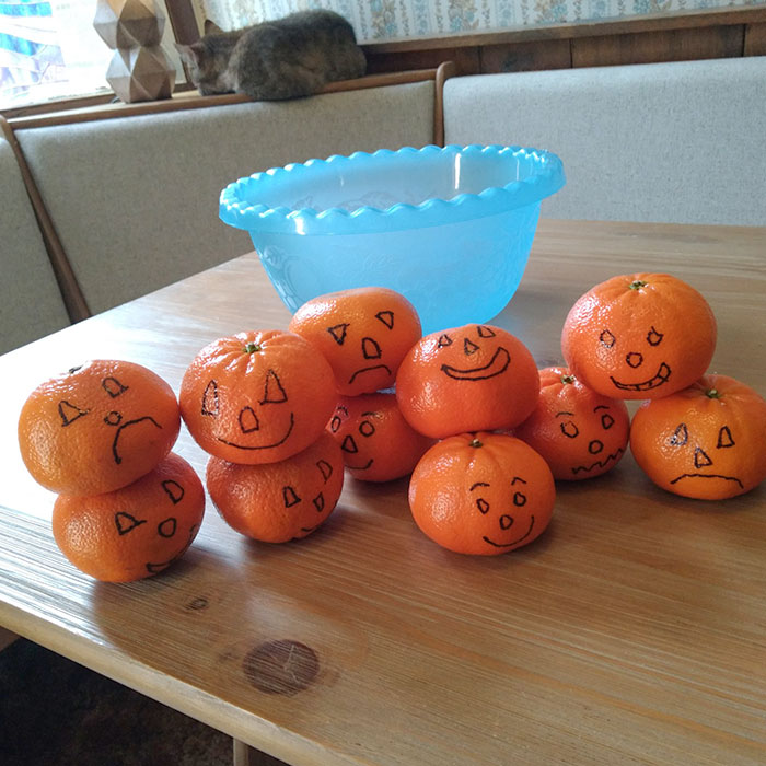 wholesome parent - oranges jack-o-lanterns 
