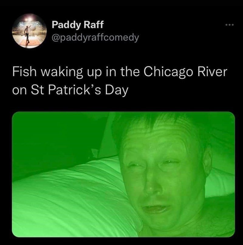st patricks day meme - chicago river green