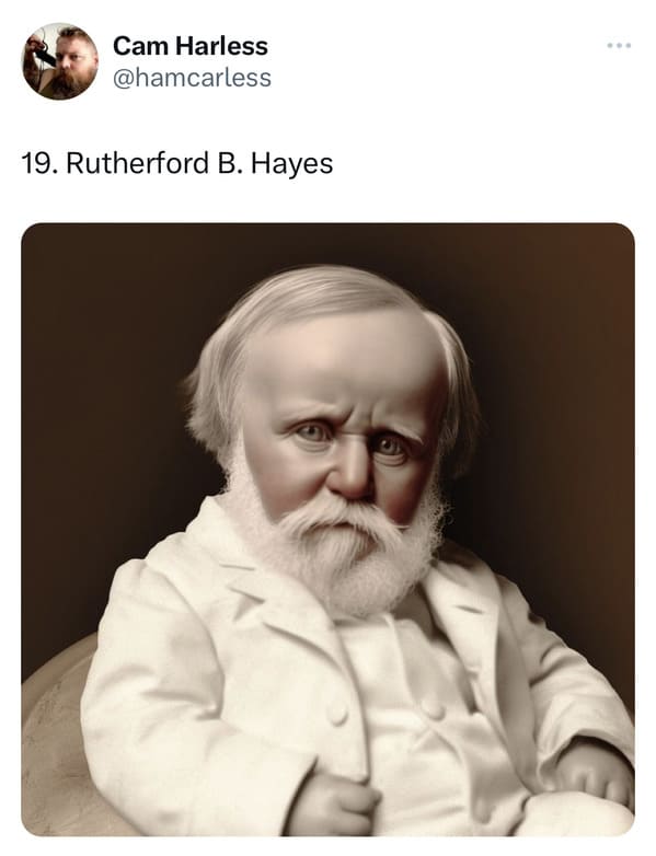 presidents as elderly babies - ai presidents - Rutherford b hayes