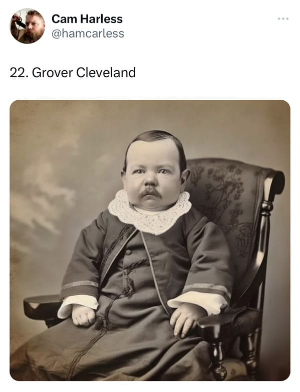 presidents as elderly babies - ai presidents - grover cleveland