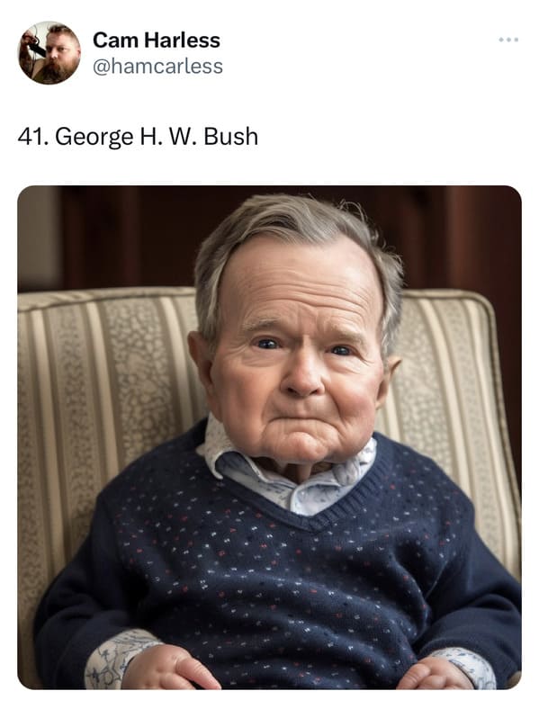 presidents as elderly babies - ai presidents - george hw bush