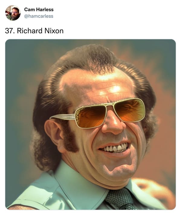 presidents with mullets funny - richard nixon