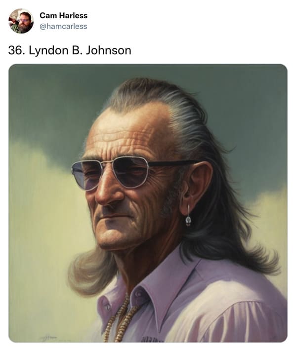 presidents with mullets funny - lyndon b johnson
