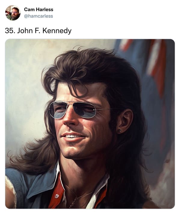 presidents with mullets funny - john f kennedy