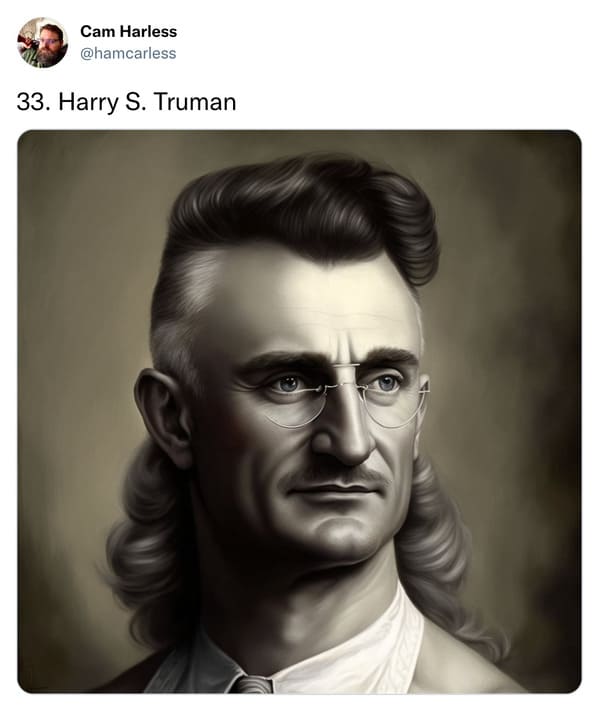 presidents with mullets funny - harry s truman
