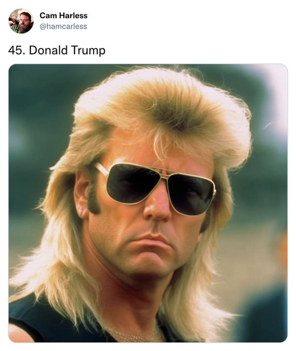 presidents with mullets funny - donald trump