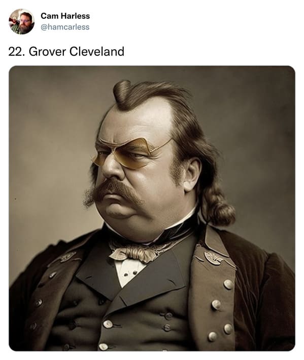 presidents with mullets funny - grover cleveland