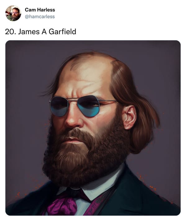 presidents with mullets funny - james a garfield