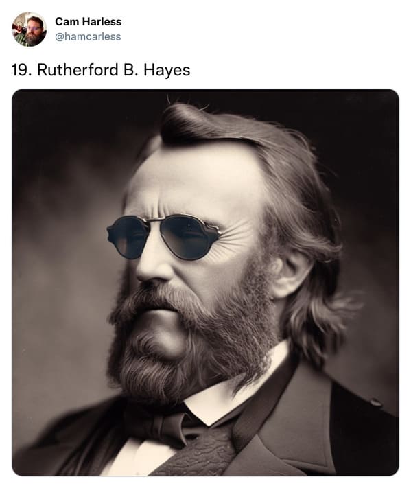 presidents with mullets funny - rutherford b hayes