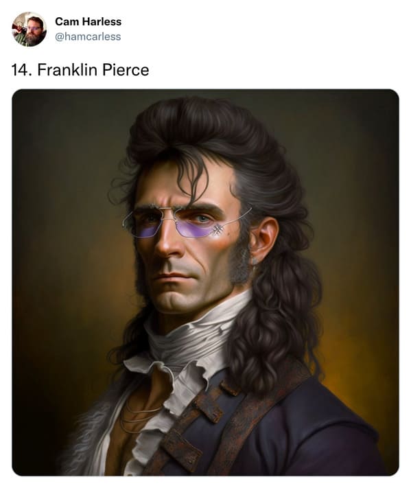 presidents with mullets funny - franklin pierce